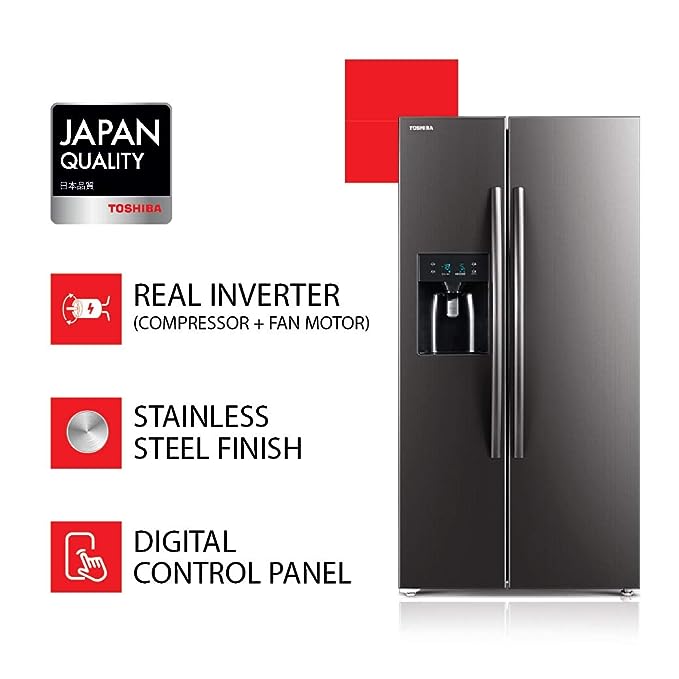 TOSHIBA 568 L Inverter Frost-Free Side by Side Refrigerators(GR-RS508WE-PMI(06),Stainless Steel Finish) (OPEN BOX) TOSHIBA 568 L Inverter Frost-Free Side by Side Refrigerators(GR-RS508WE-PMI(06),Stainless Steel Finish) (OPEN BOX)
